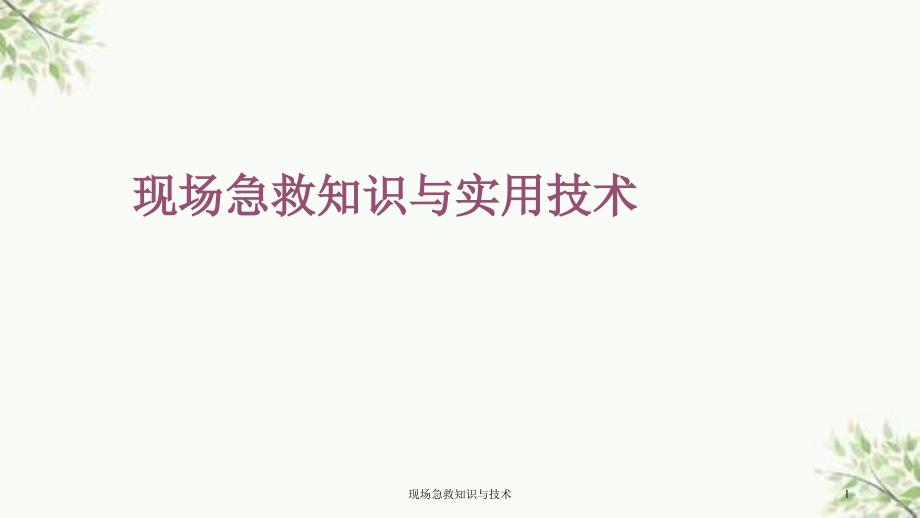 现场急救知识与技术课件_第1页