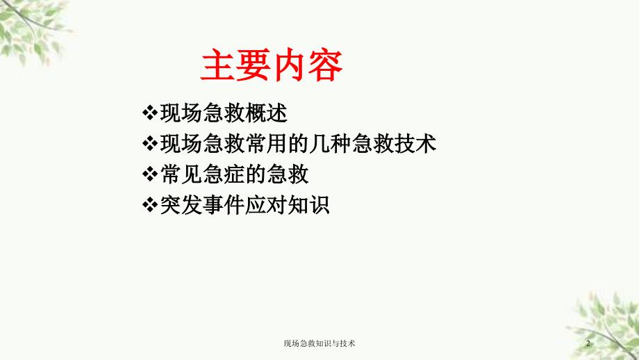 现场急救知识与技术课件_第2页