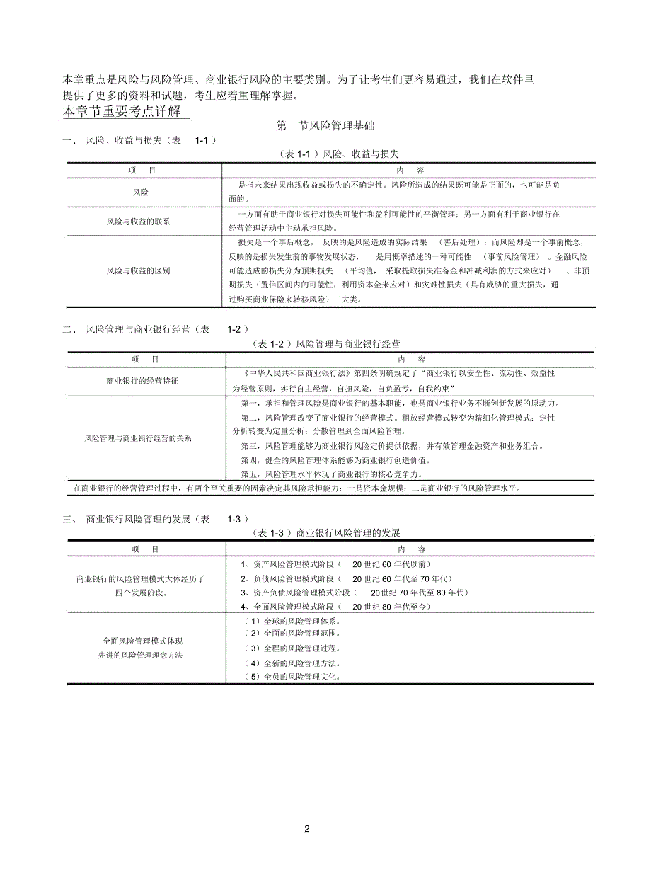 2018银行从业资格《风险管理》考点_第2页