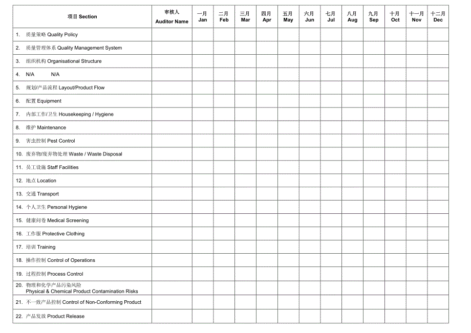 31质量管理体系内部审核时间表_第1页