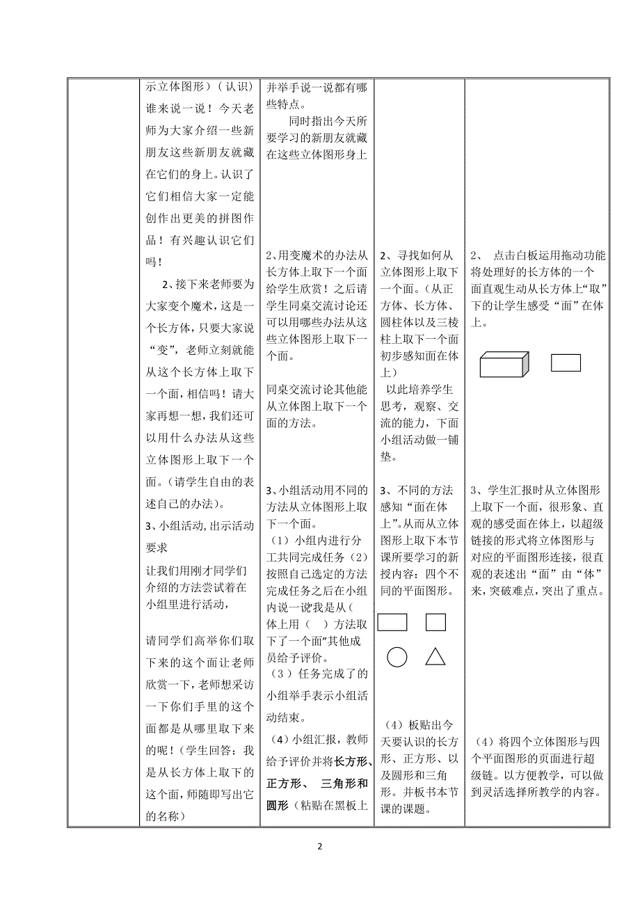 《认识图形》教学设计表_第2页