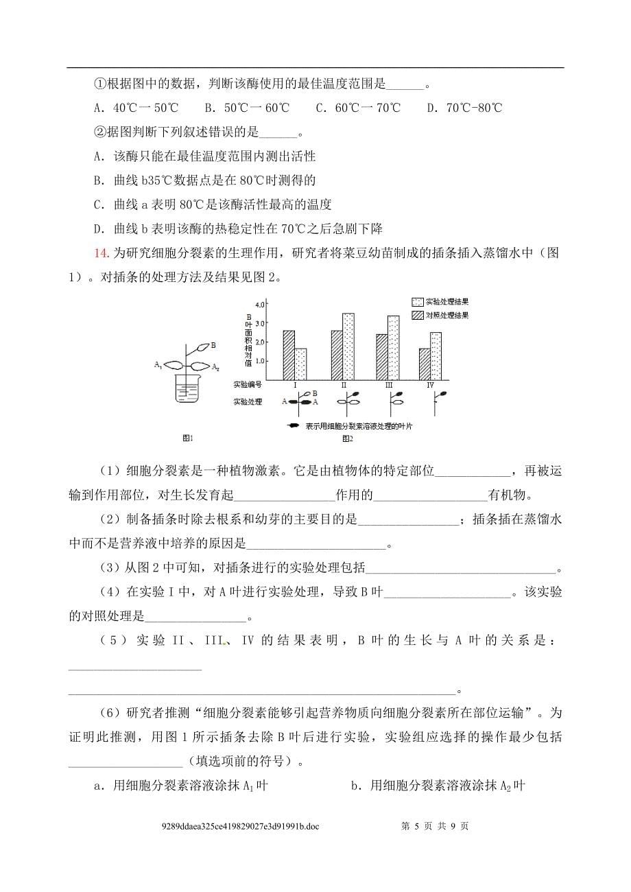 专题六实验与探究练习题_第5页