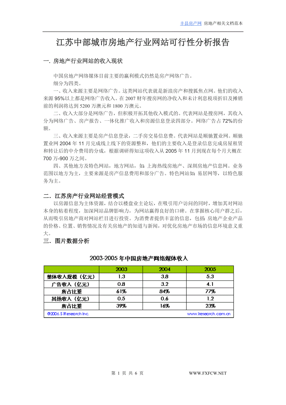 浅析房产网站的盈利模式分析.doc_第1页