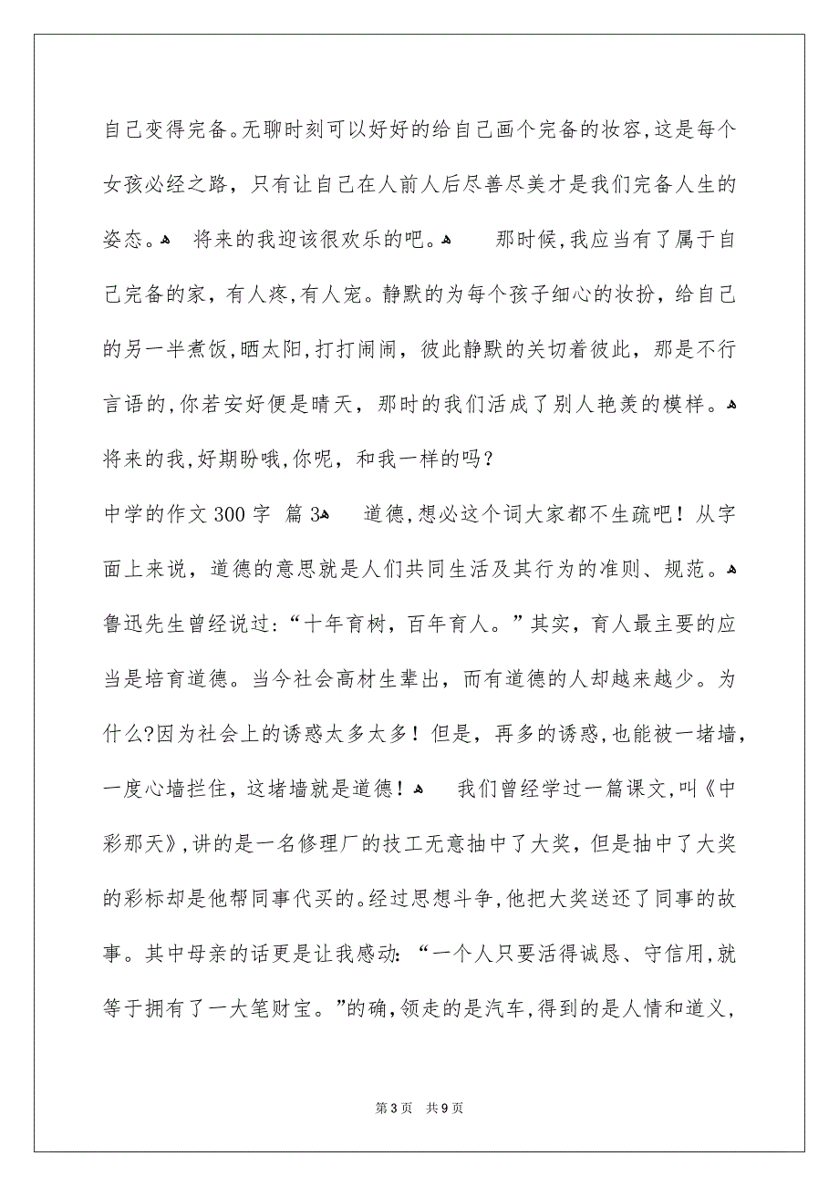 中学的作文300字集锦9篇_第3页