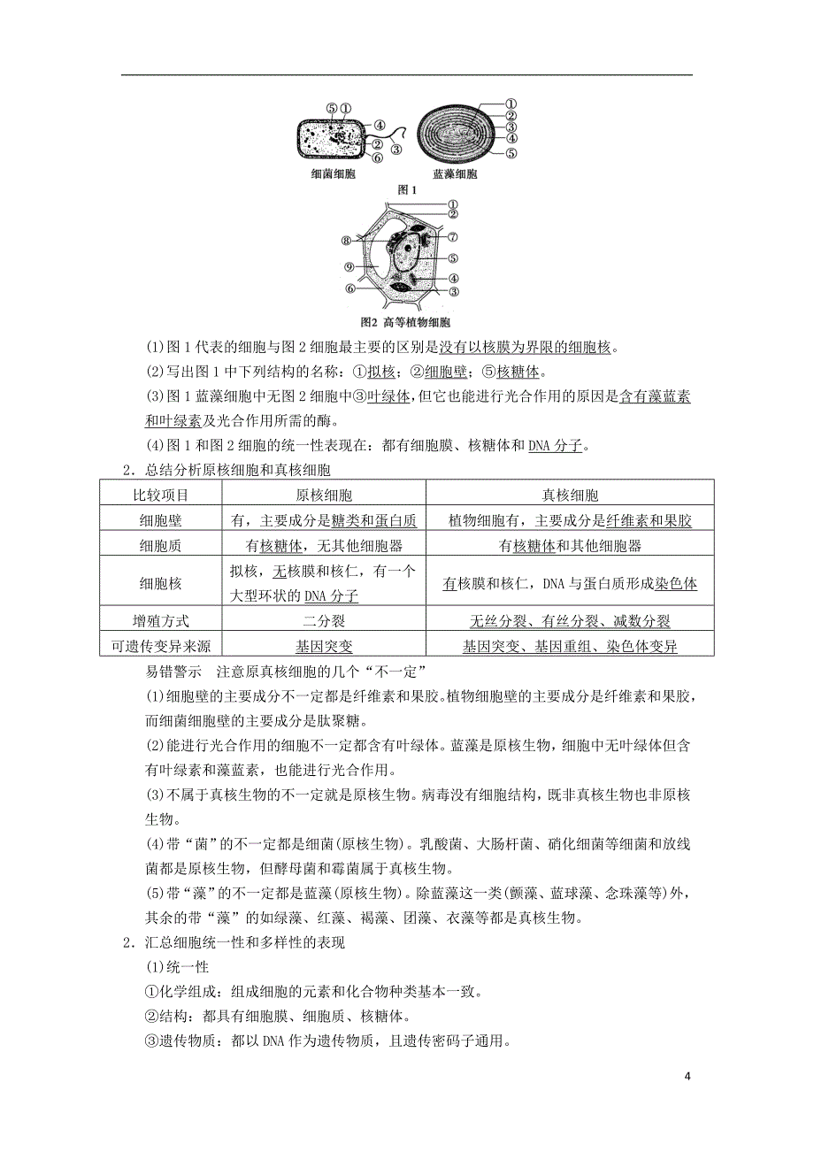 高三生物一轮复习精讲精练第3讲生命活动的基本单位细胞苏教版_第4页