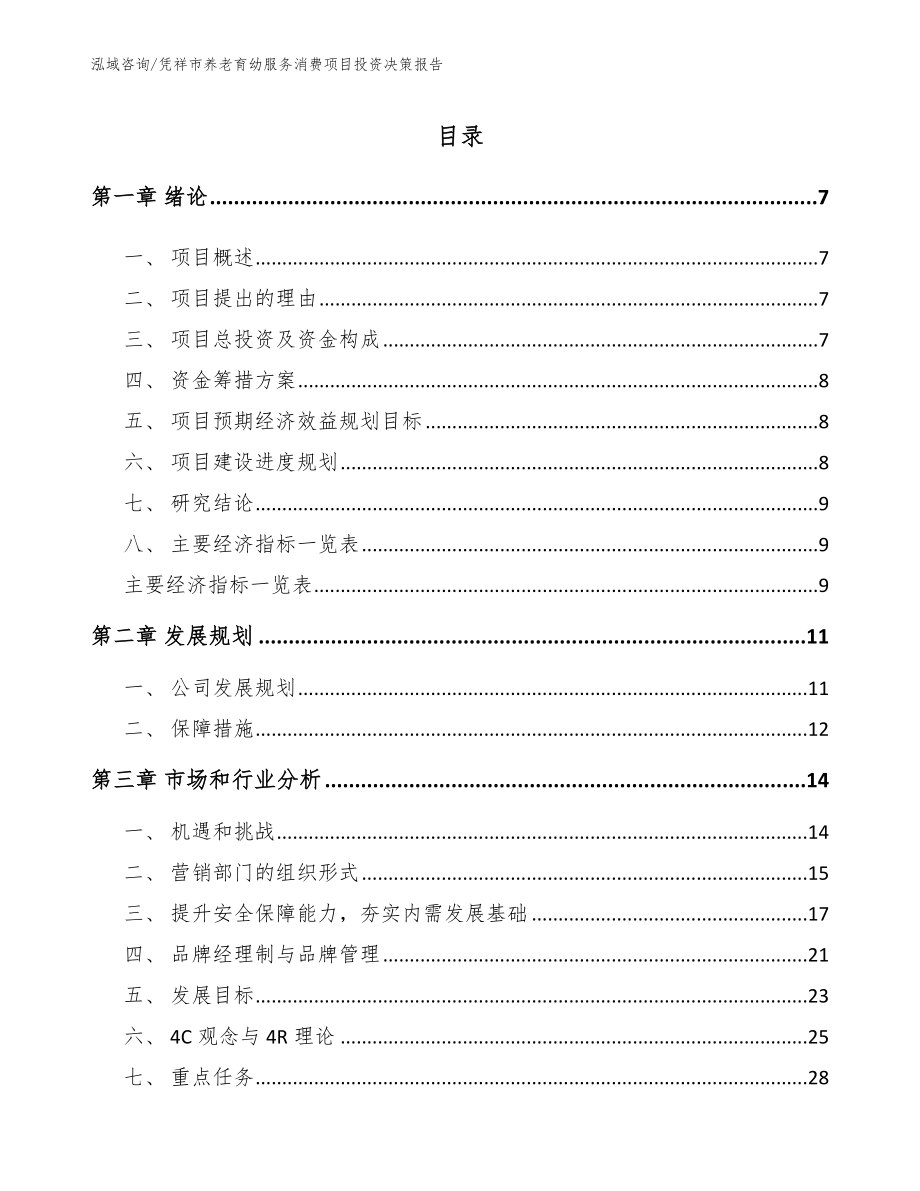 凭祥市养老育幼服务消费项目投资决策报告模板参考_第2页