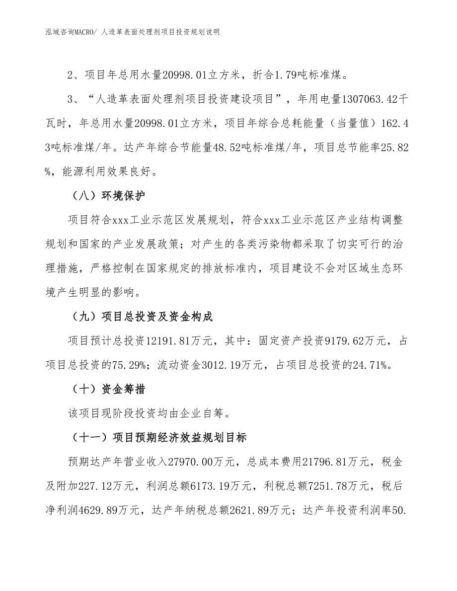 人造革表面处理剂项目投资规划说明.docx_第5页