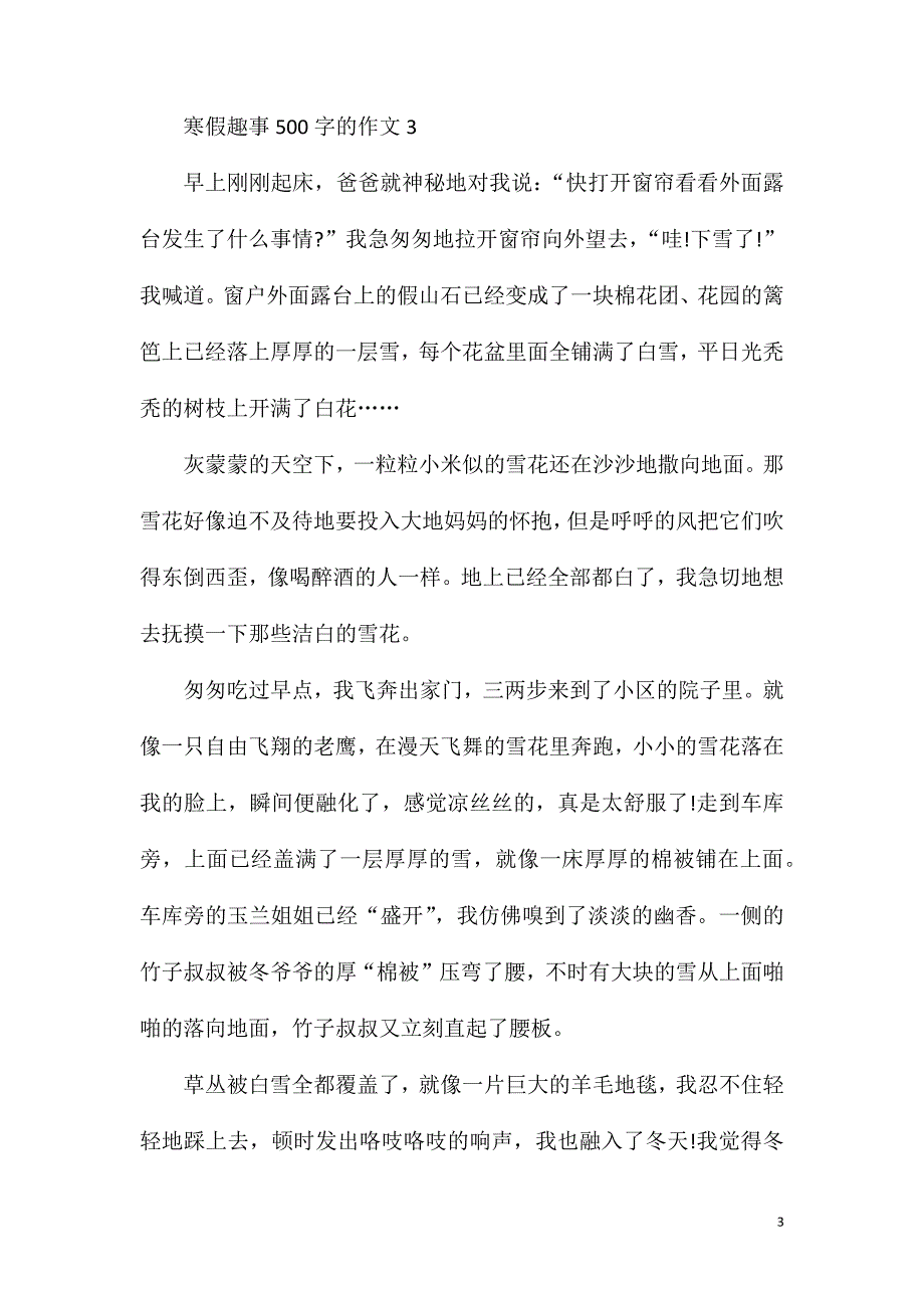 寒假趣事500字的作文.doc_第3页