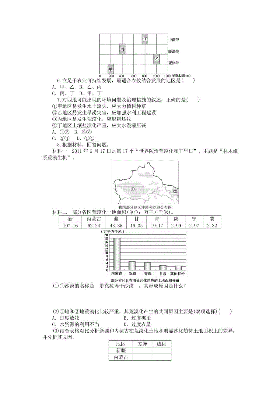 高三地理一轮总复习 第二章 区域可持续发展同步训练（含解析）_第2页