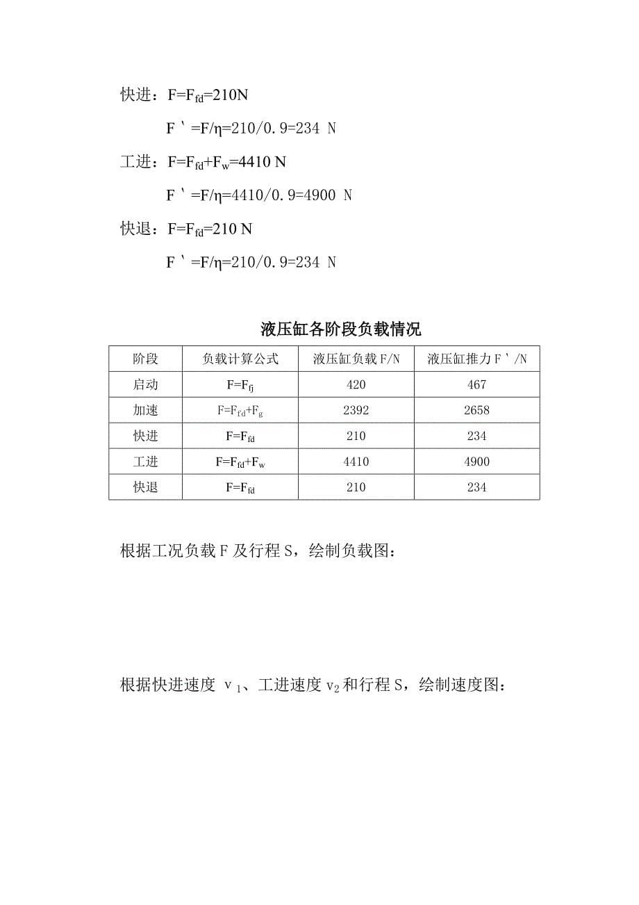 专用铣床液压系统课程设计_第5页