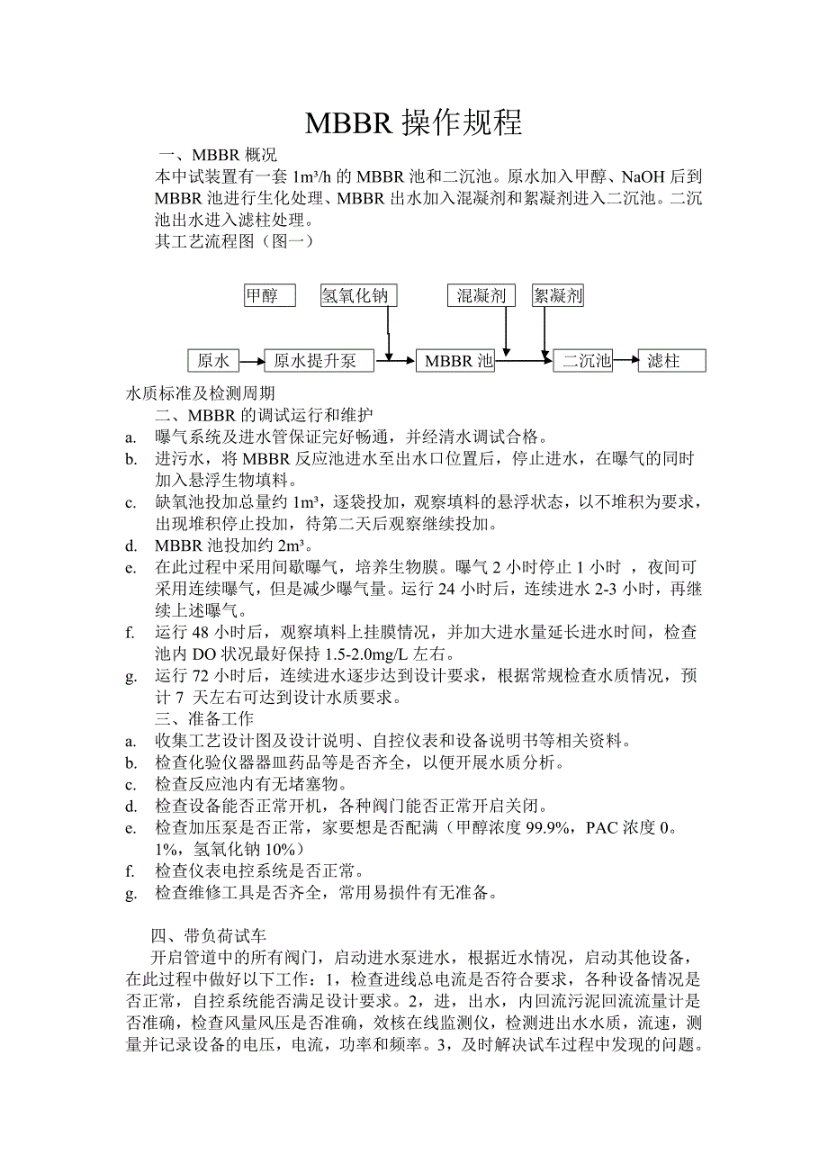 MBBR操作规程_第1页