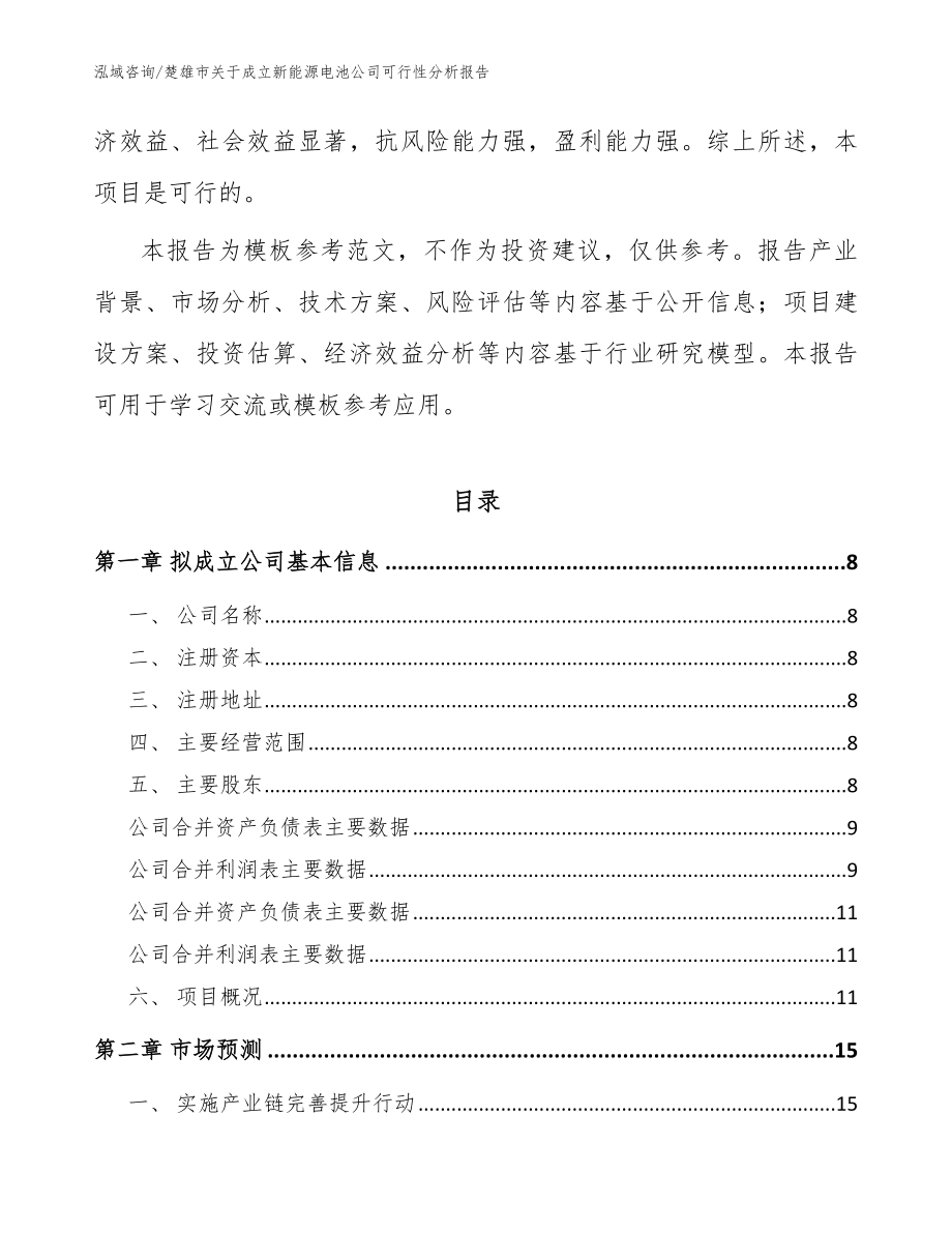 楚雄市关于成立新能源电池公司可行性分析报告（参考模板）_第3页