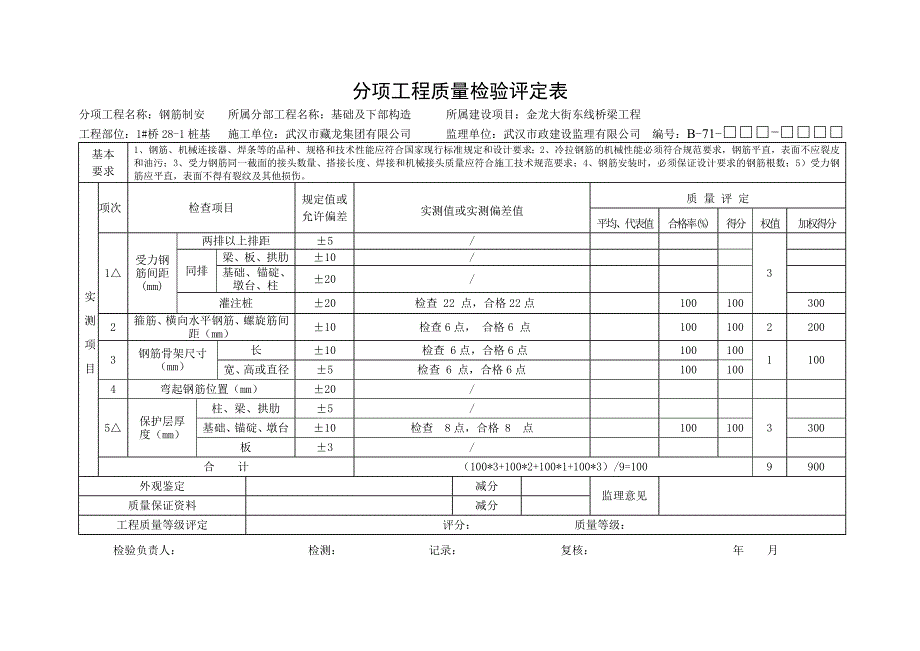 桩基分项工程质量检验评定表_第2页