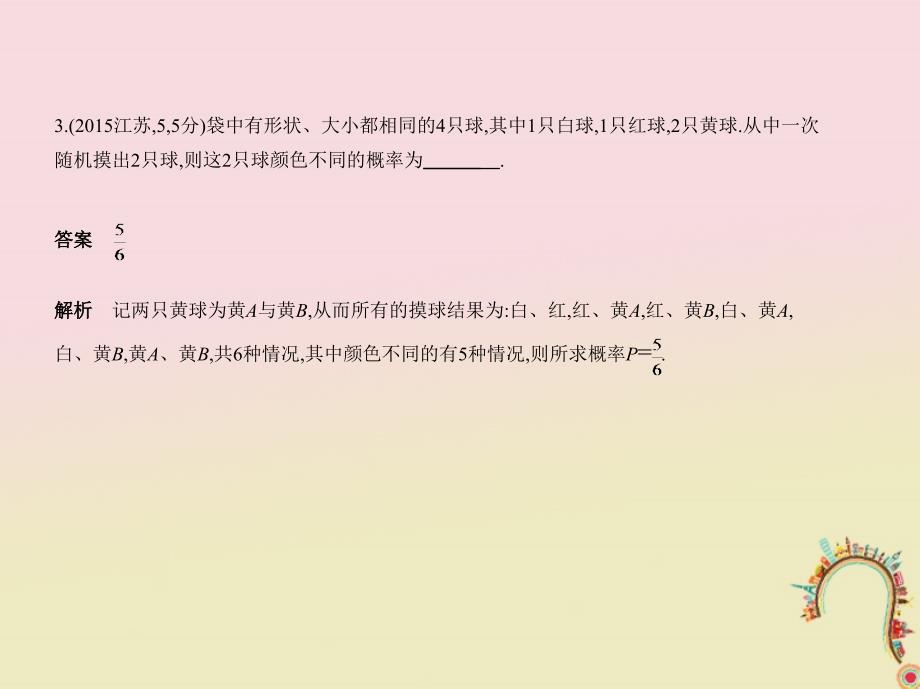 （浙江专用）2018年高考数学一轮复习 第十二章 概率与统计 12.1 随机事件及其概率课件_第4页