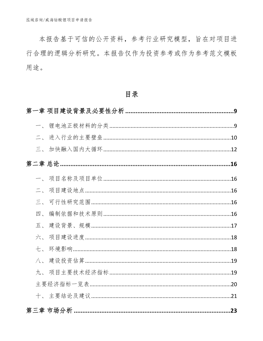 威海钴酸锂项目申请报告模板参考_第3页