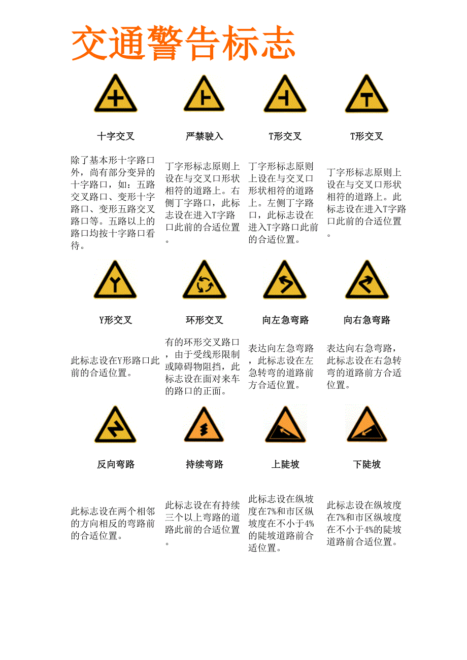 交通警告标志_第1页