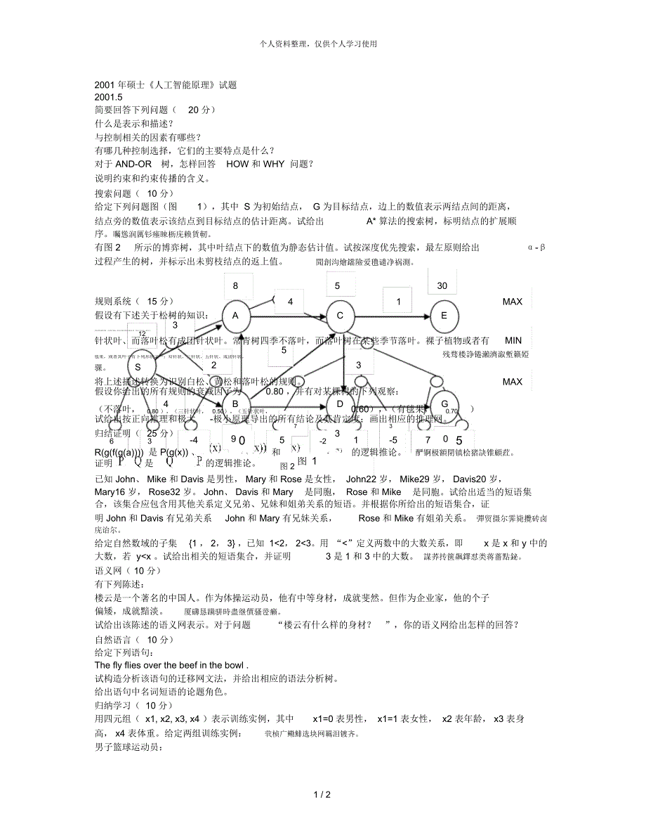 硕士《人工智能原理》试题_第1页