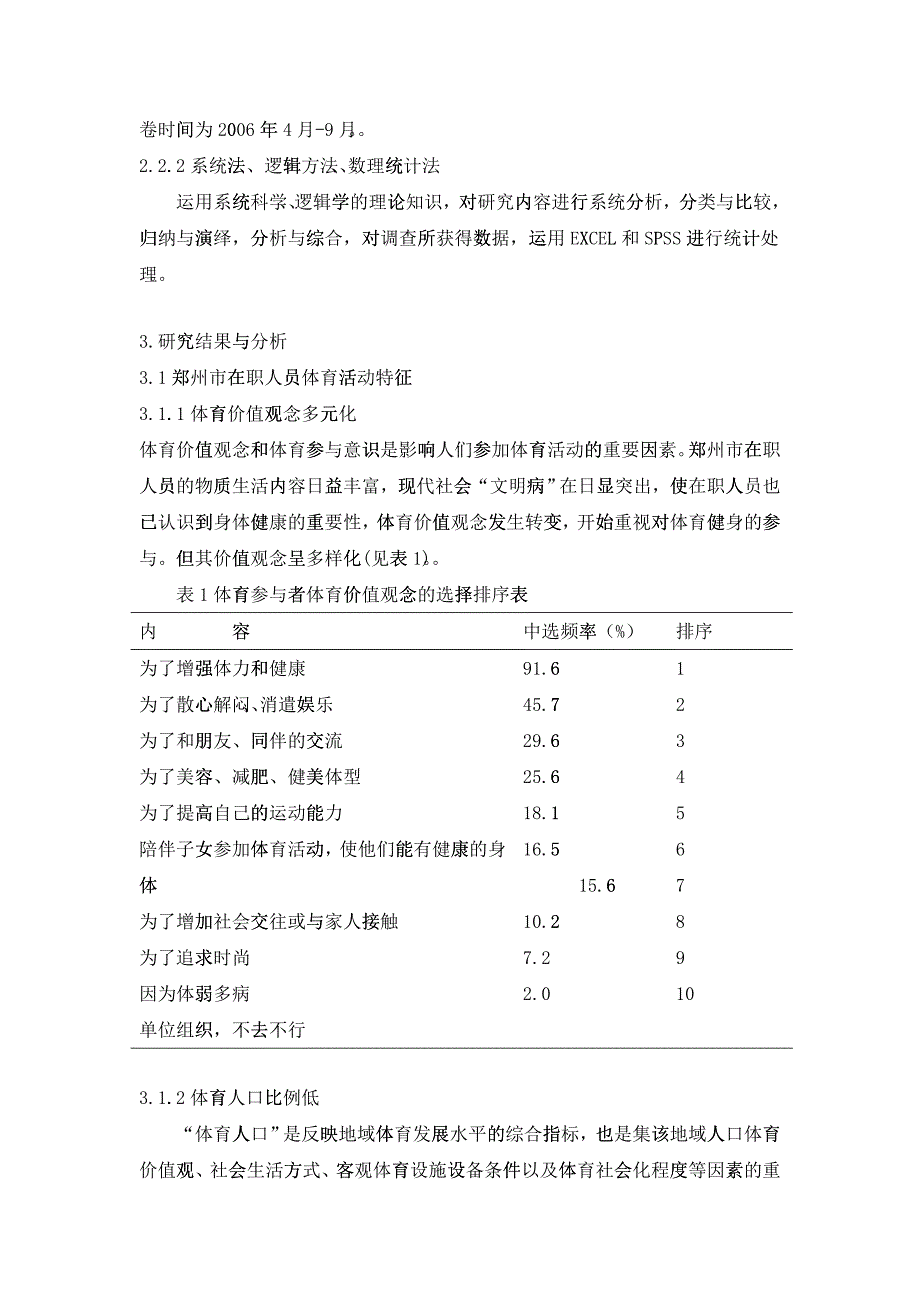 郑州市在职人员体育活动现状调查与分析_第2页