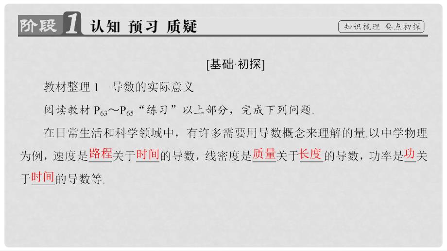 高中数学 第三章 导数应用 3.2.1 实际问题中导数的意义 3.2.2 最大值、最小值问题课件 北师大版选修22_第3页