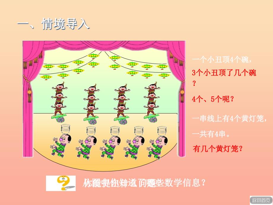 2019秋二年级数学上册第二单元信息窗3第2课时4的乘法口诀及应用课件青岛版.ppt_第2页