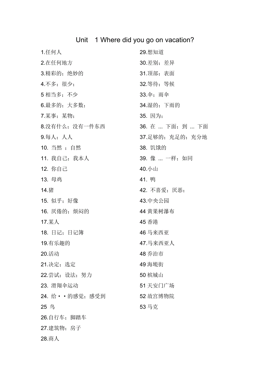 人教版新版初中八年级上英语单词表中文版_第1页