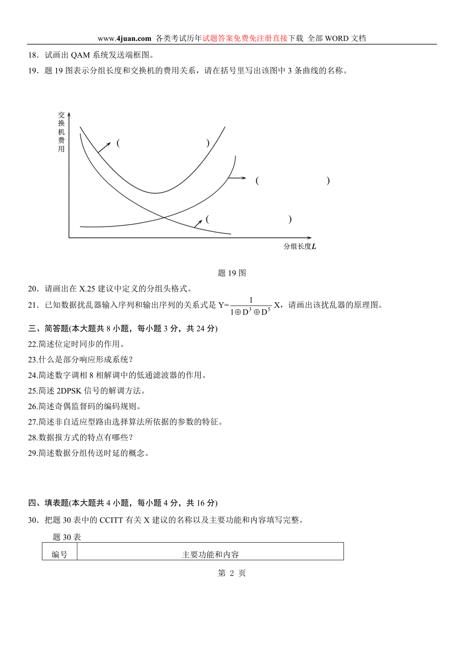 全国2009年4月自考数据通信原理试题.doc_第2页