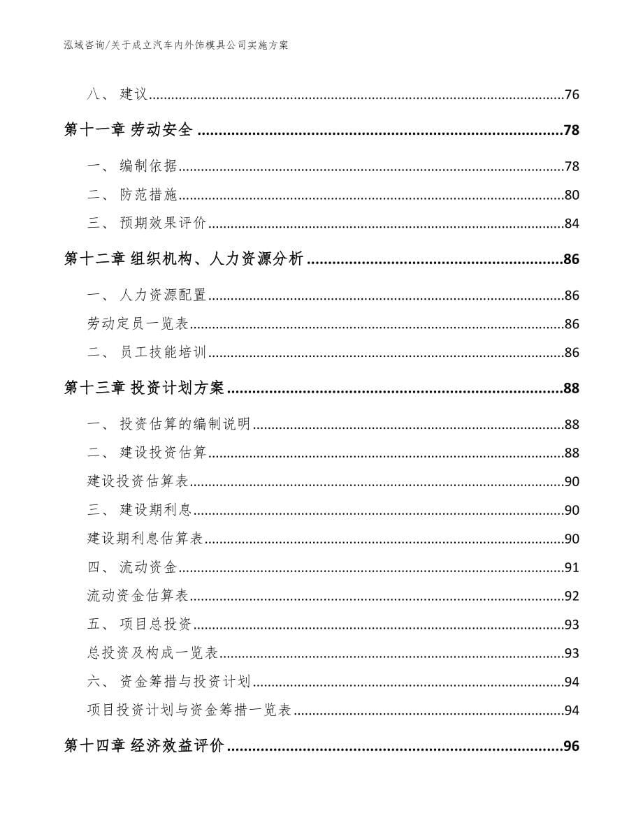 关于成立汽车内外饰模具公司实施方案参考模板_第5页