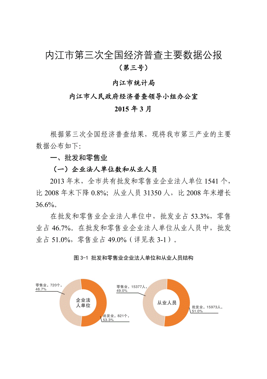 内江市第三次全国经济普查主要数据公报_第1页