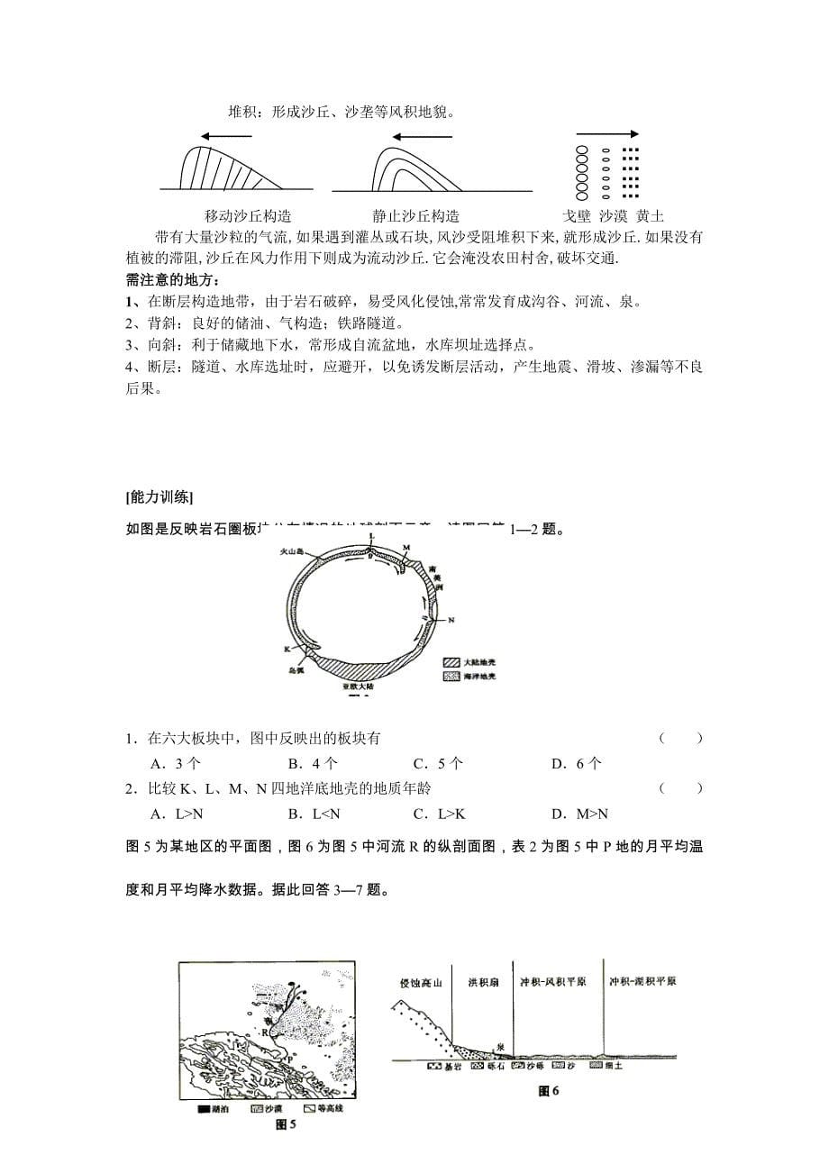 【人教版三维设计】2011年高考地理一轮复习：第16讲陆地环境的组成岩石与地貌.doc_第5页