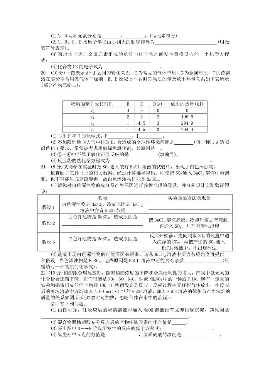 高考化学 第六单元 非金属及其化合物成稿单元测试卷 新人教版.doc_第4页