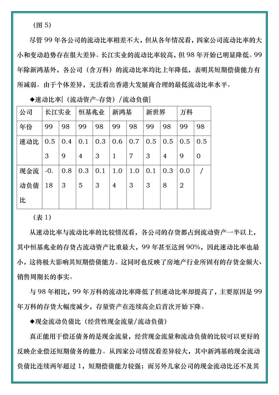 四大地产公司财务比较分析_第5页