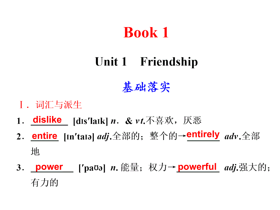 高考英语一轮复习Book1Unit1Friendship_第1页