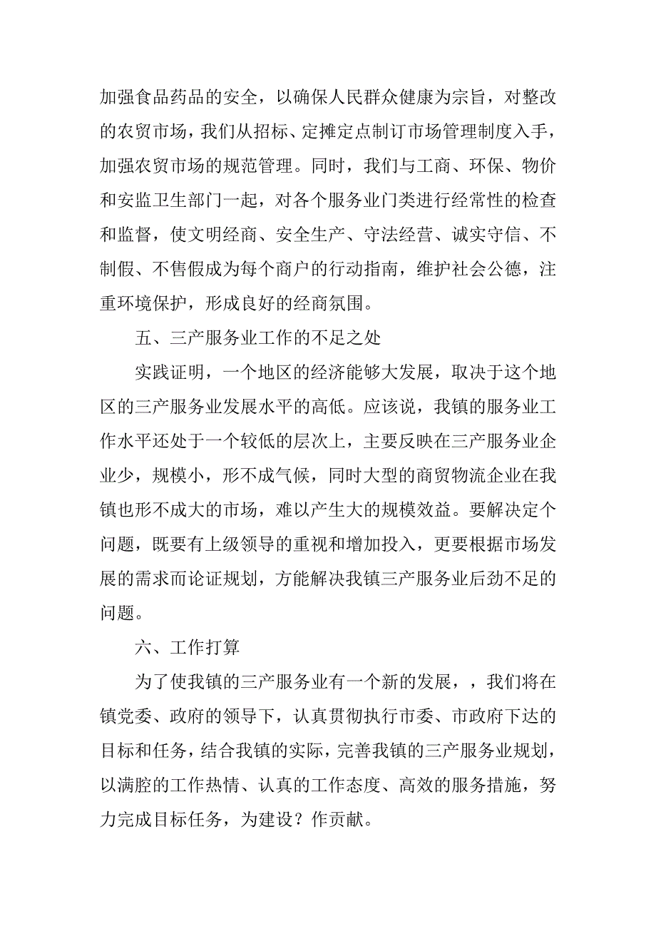 2019镇服务行业工作总结及工作计划.docx_第3页