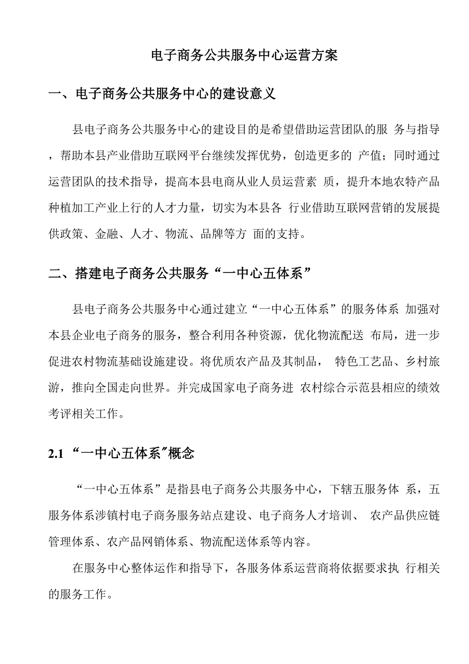 电子商务公共服务中心运营方案_第1页