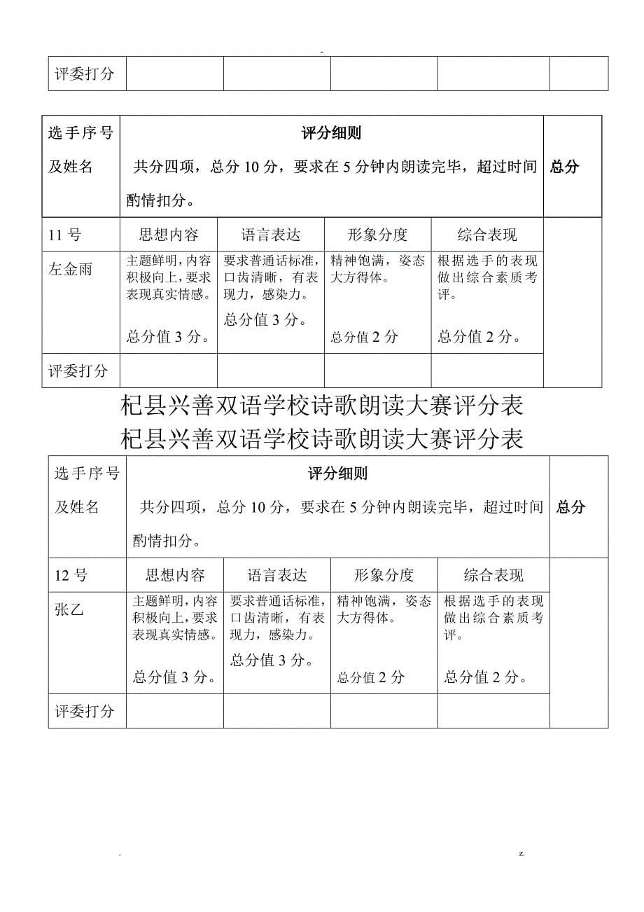 诗歌朗诵比赛评分表_第5页