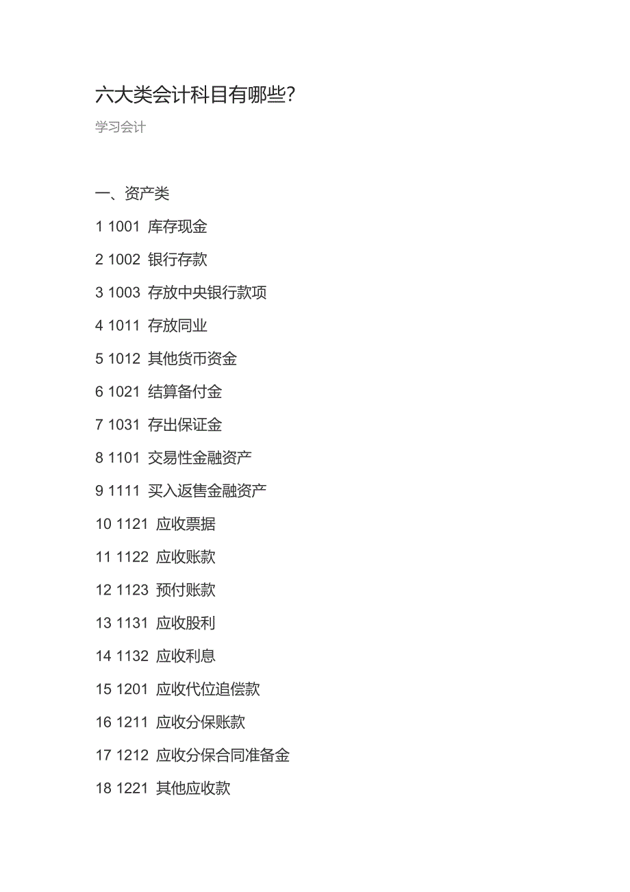 六大类会计科目_第1页