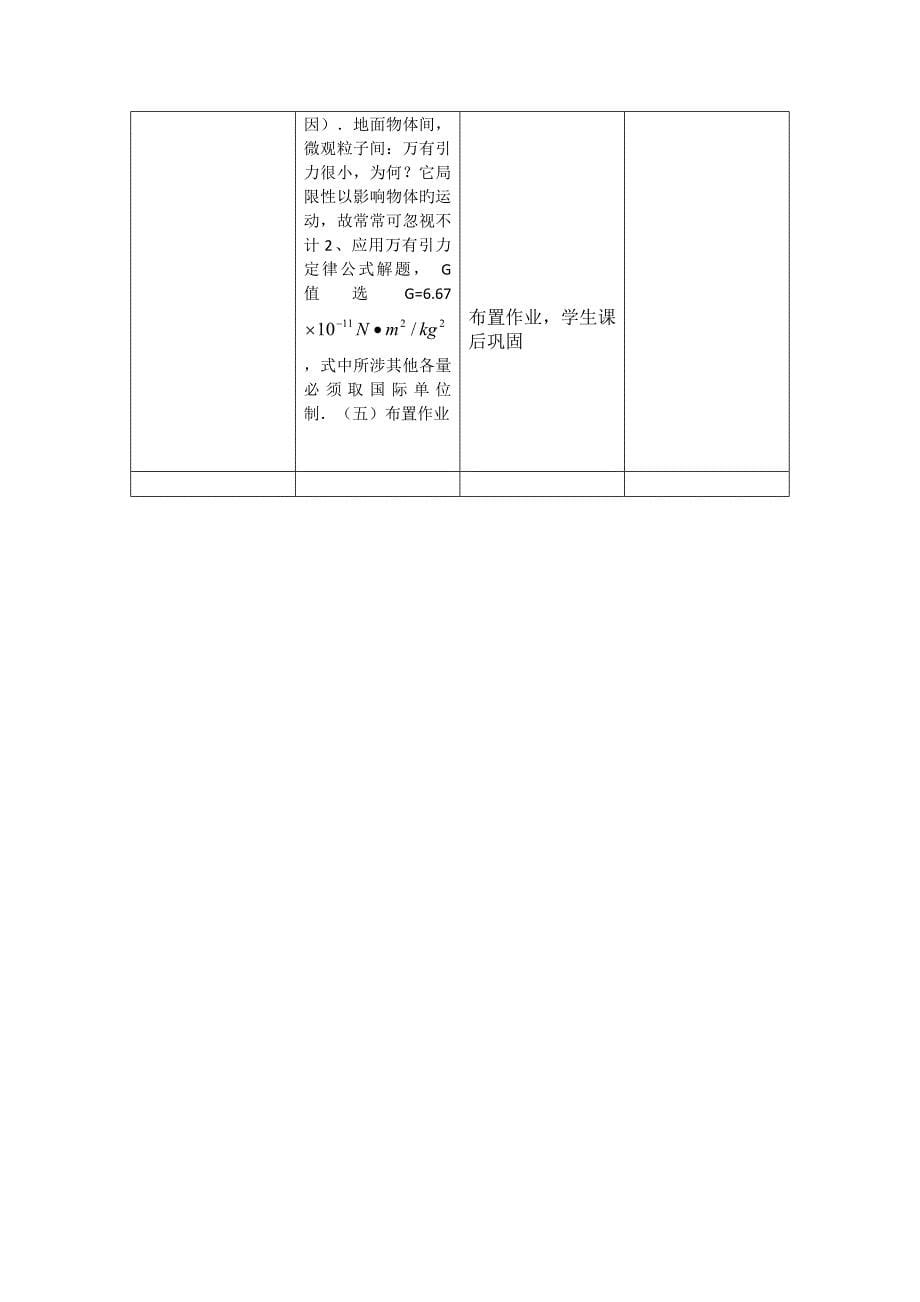 万有引力定律教学设计_第5页