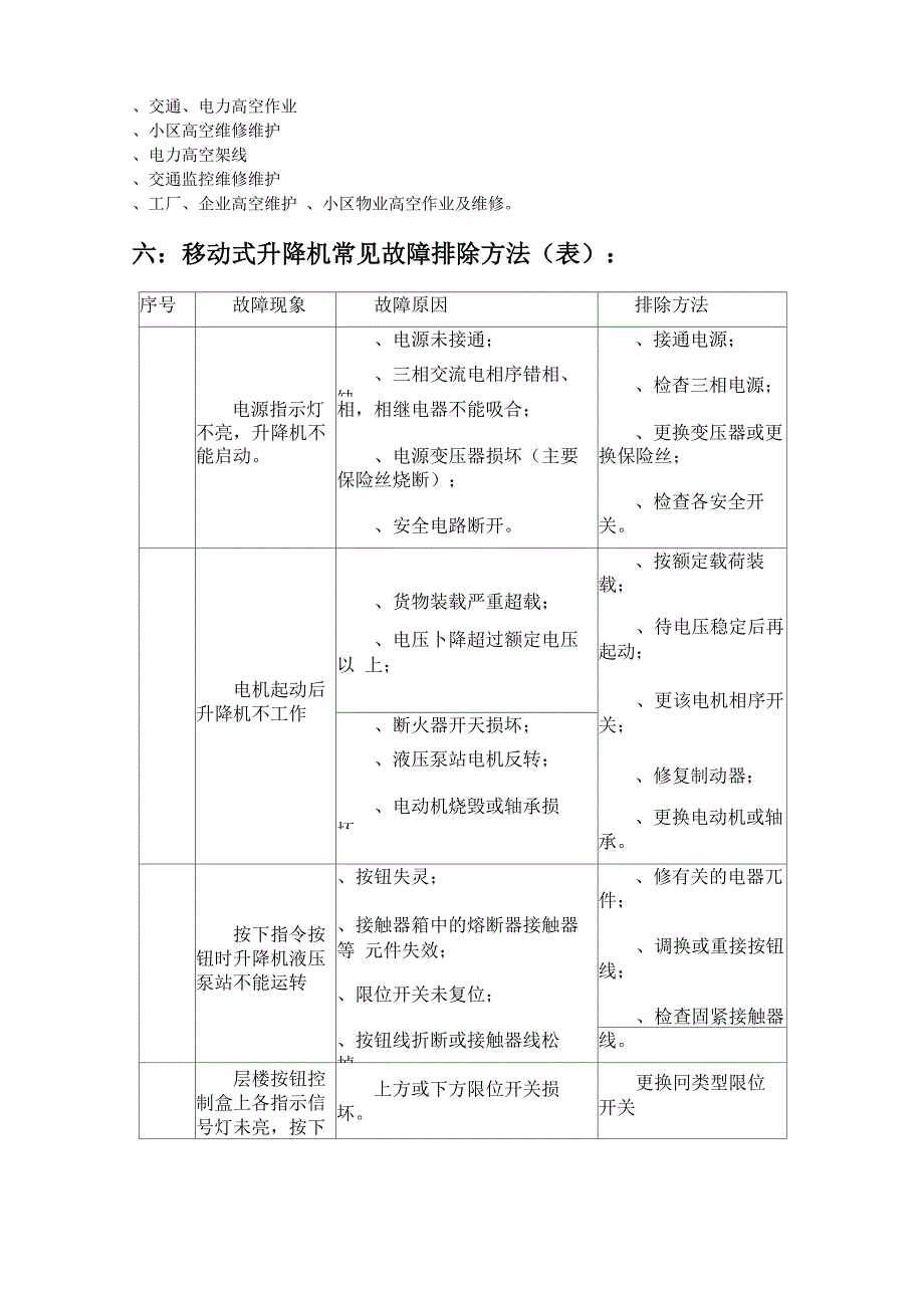 移动式升降机操作说明书_第4页