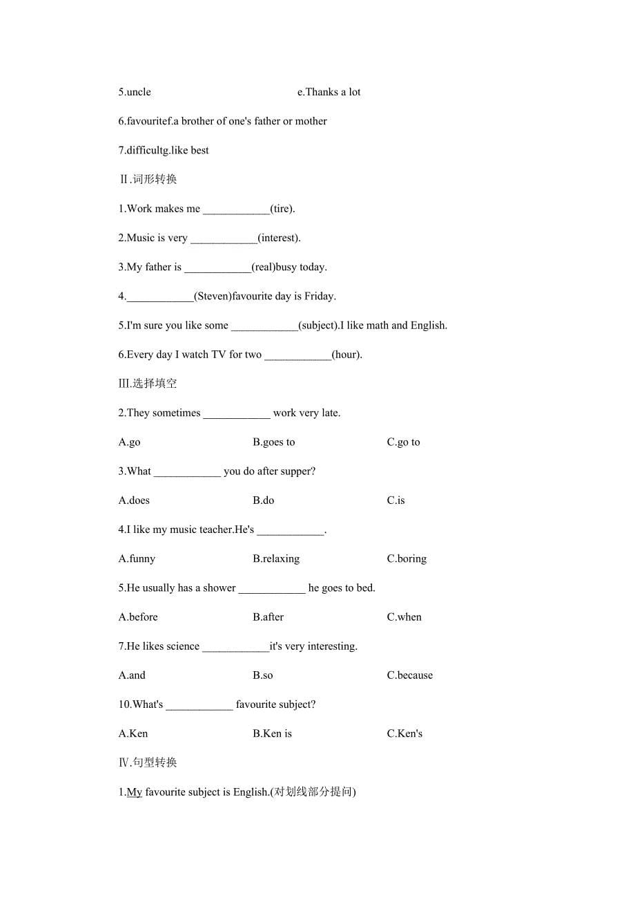 Unit 12 My favourite subject is science_第5页