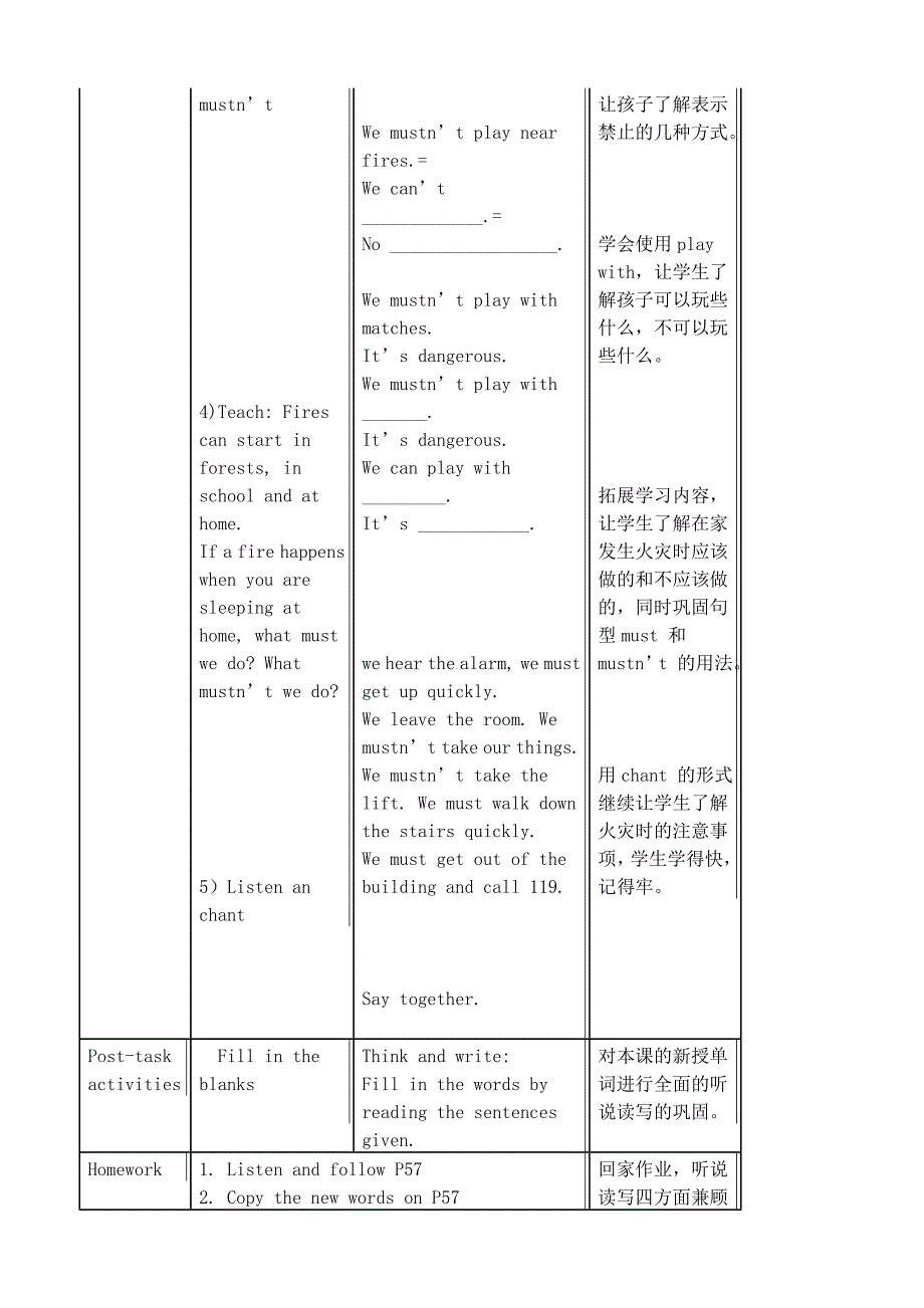 李亚凤五年级英语-Module-4-Unit-12-fire-教学设计_第4页