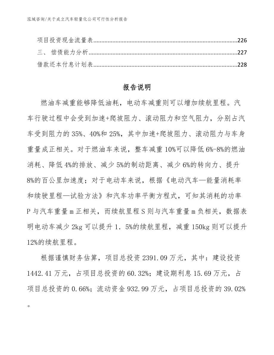 关于成立汽车轻量化公司可行性分析报告_模板范本_第5页