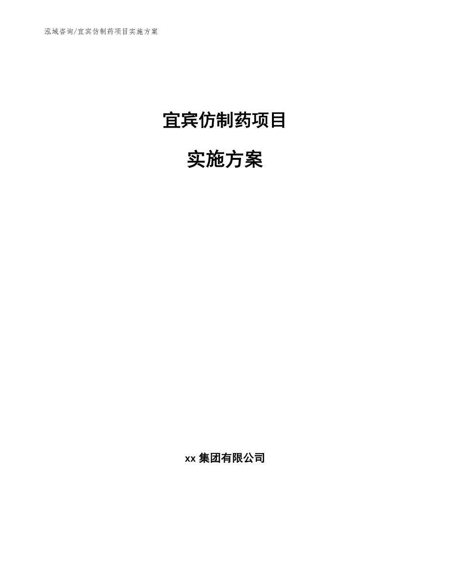 宜宾仿制药项目实施方案参考模板_第1页