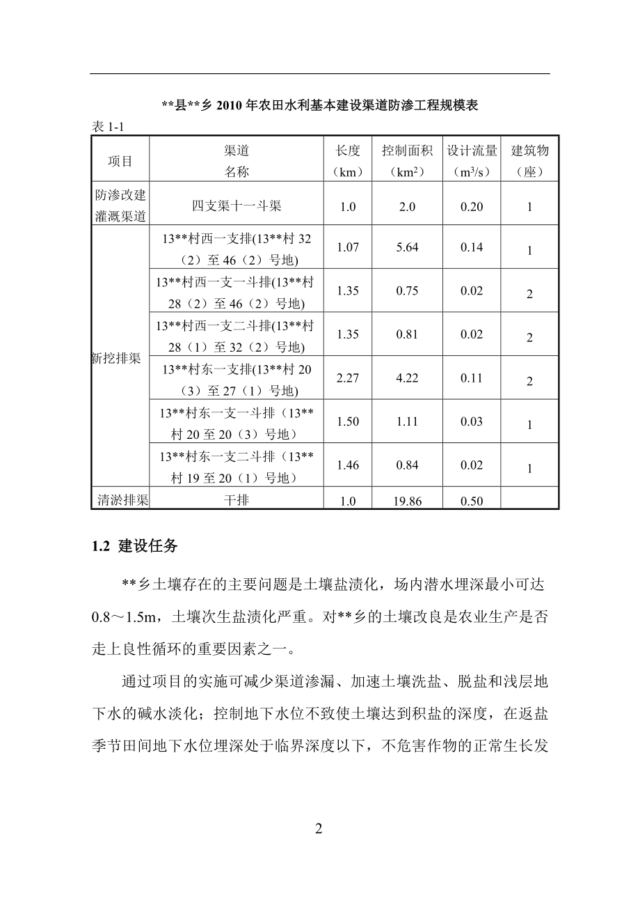 农田水利基本建设渠道防渗工程建设项目可行性策划书.doc_第2页