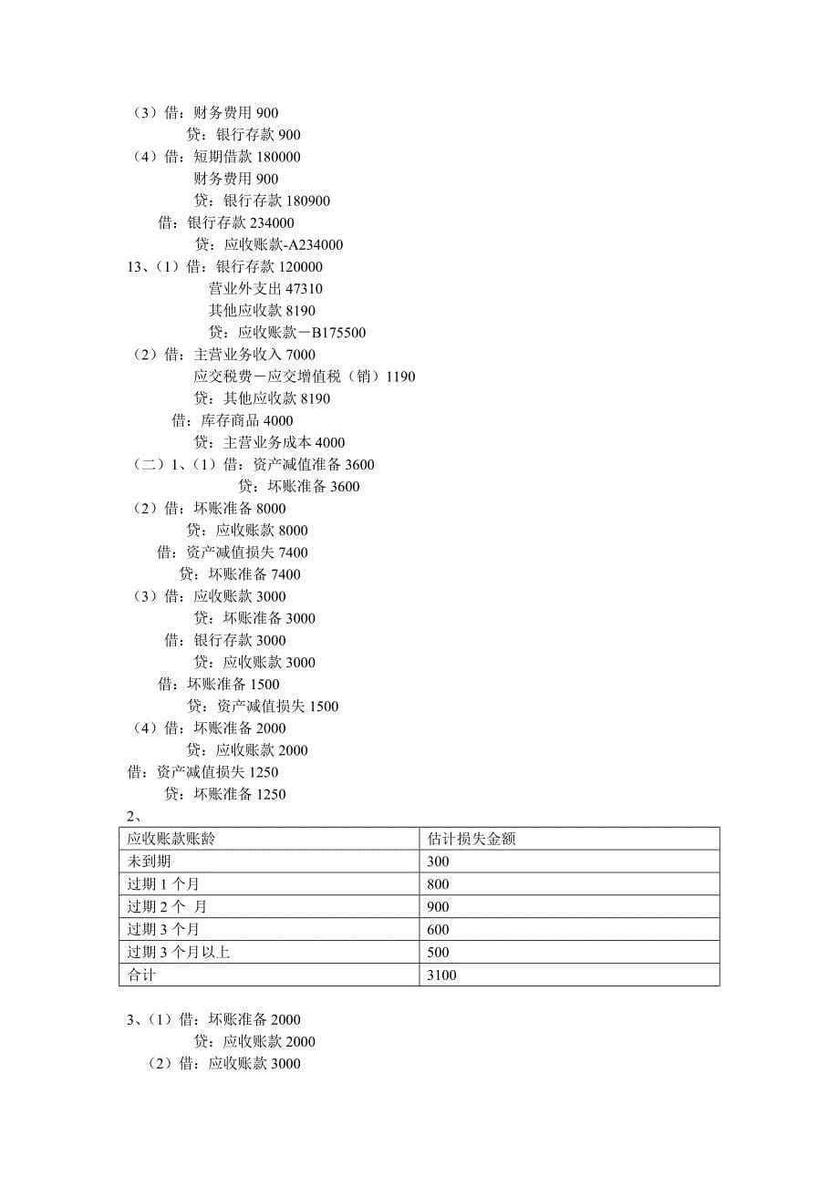 《财务会计》(上)习题参考答案_第5页