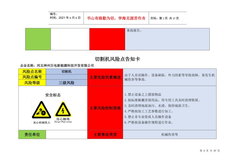 设备危险源辨识风险点告知卡(DOC33页)_第2页