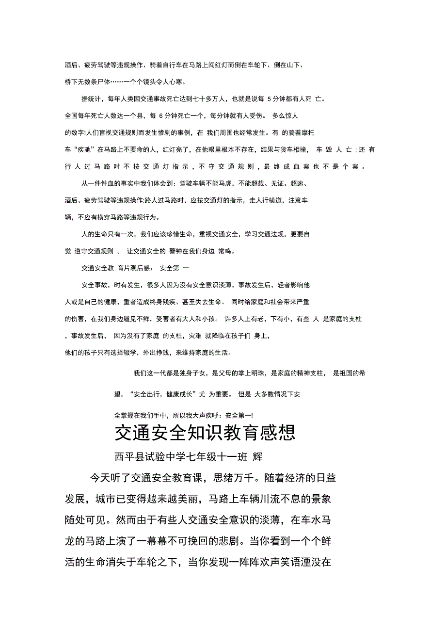 交通安全系统教育观后感_第4页