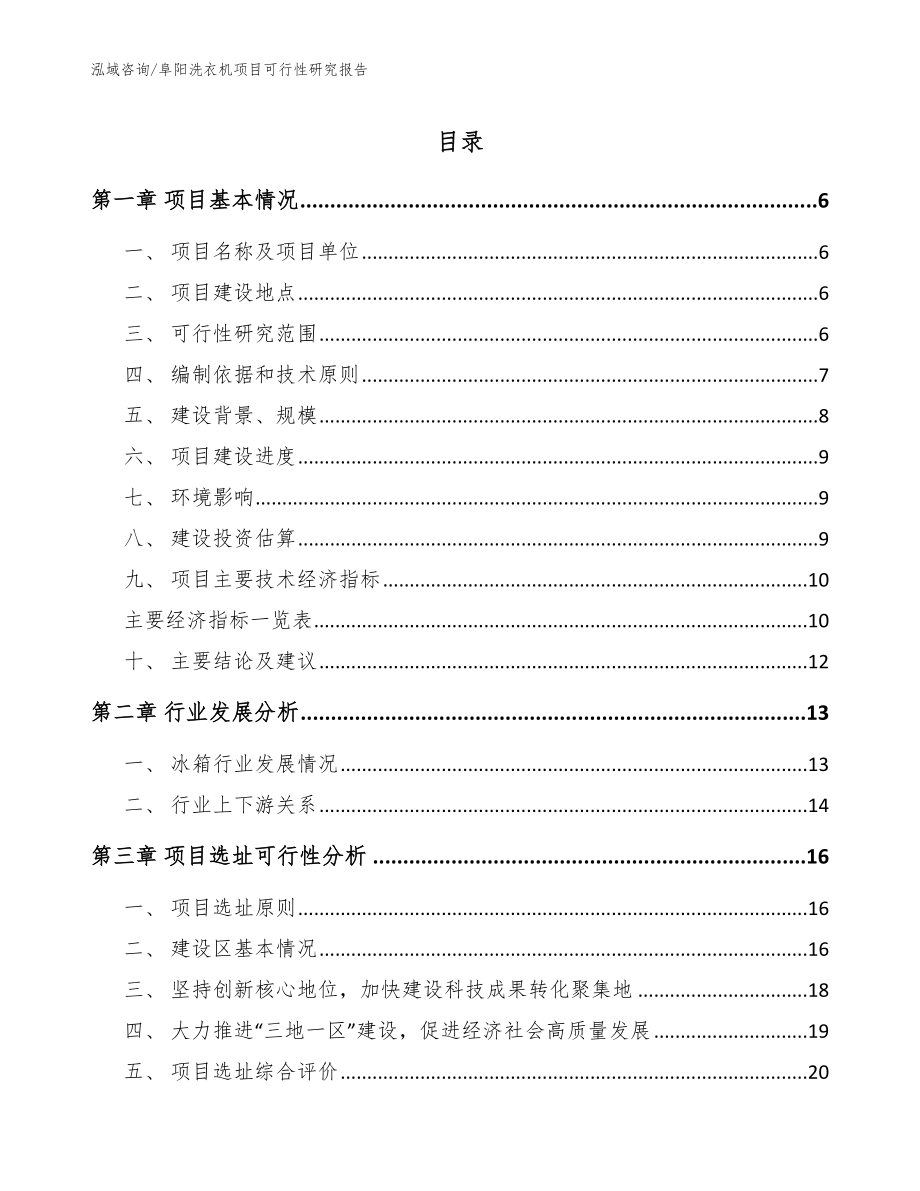 阜阳洗衣机项目可行性研究报告参考范文_第1页