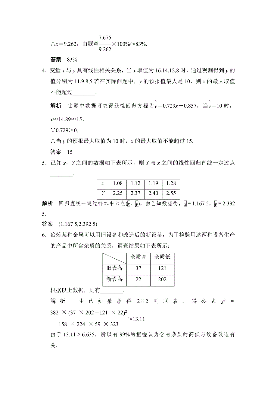 精品苏教版化学选修23第3章 统计案例 本章测试含答案_第2页