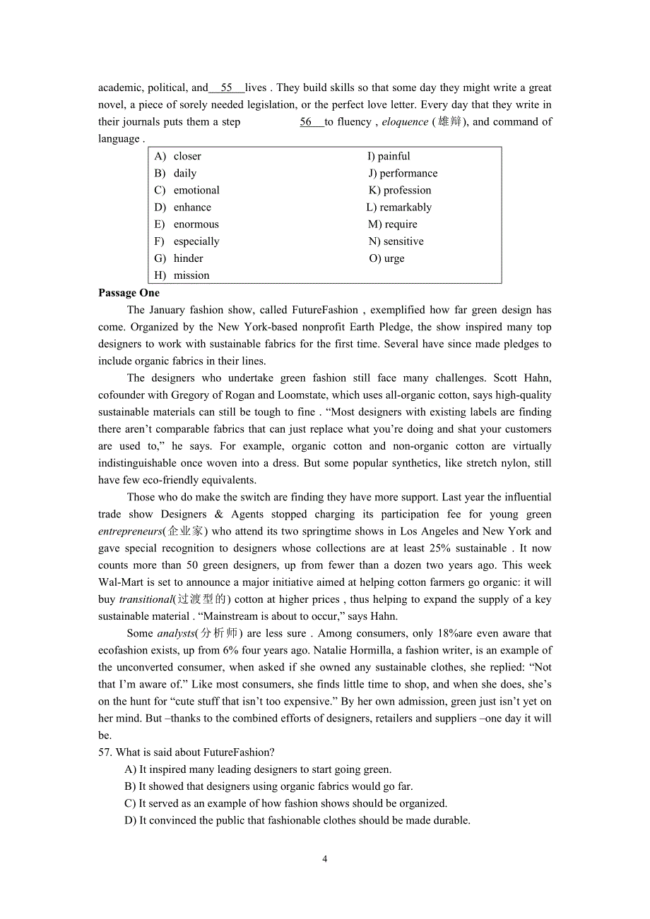 CET4历年真题及答案_第4页