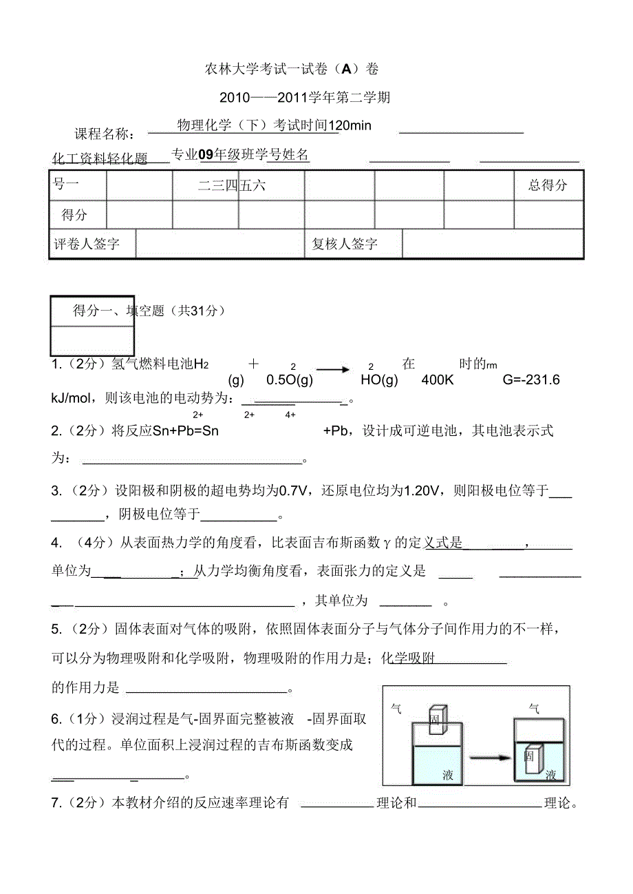 农林大学考试试卷A卷.doc_第1页